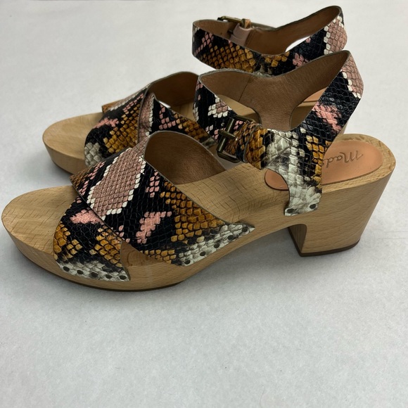 Madewell Womens Johanna Crisscross Snake Leather Clog Sandals Size 7.5 - Picture 4 of 7